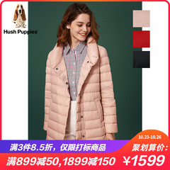 Hush Puppies暇步士2019冬新款女装中长款轻薄羽绒服女|HJ-19704D