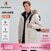 冬季 暇步士男装 可加热安心绒防风保暖毛领羽绒服 智能控温