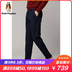 Hush Puppies暇步士2019秋季新款男装弹力直筒休闲裤子|PQ-29560D