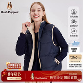 暇步士女装 正反两穿 秋冬双面穿仿羊羔毛百搭保暖立领羽绒马甲