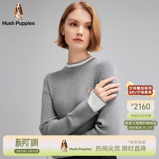 春季 暇步士女装 时尚 假两件打底针织衫 弹力线衣潮 修身 含绵羊毛