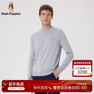 可机洗保暖针织衫 秋季 暇步士男装 弹力圆领毛衣 优质美丽诺羊毛