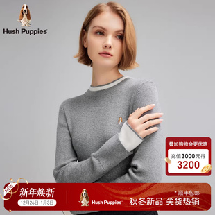 秋季 暇步士女装 时尚 假两件打底针织衫 弹力线衣潮 修身 含绵羊毛