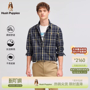 春季 暇步士男装 复古格纹休闲长袖 衬衫 衬衣 撞色时尚 全棉色织格