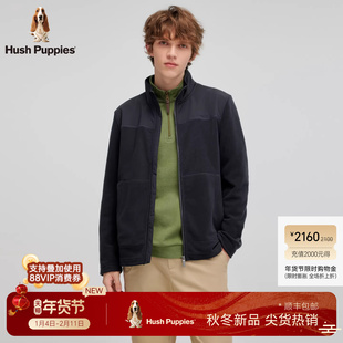 【重磅摇粒绒】暇步士男装2025秋季新款厚实保暖立领开身卫衣外套