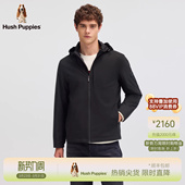 秋冬保暖休闲棉服连帽夹克纯色简约厚外套 暇步士男装 挺括有型