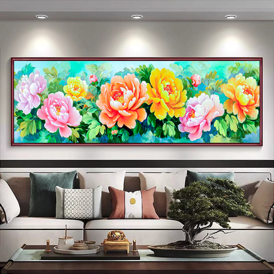 花开富贵牡丹花十字绣客厅大幅