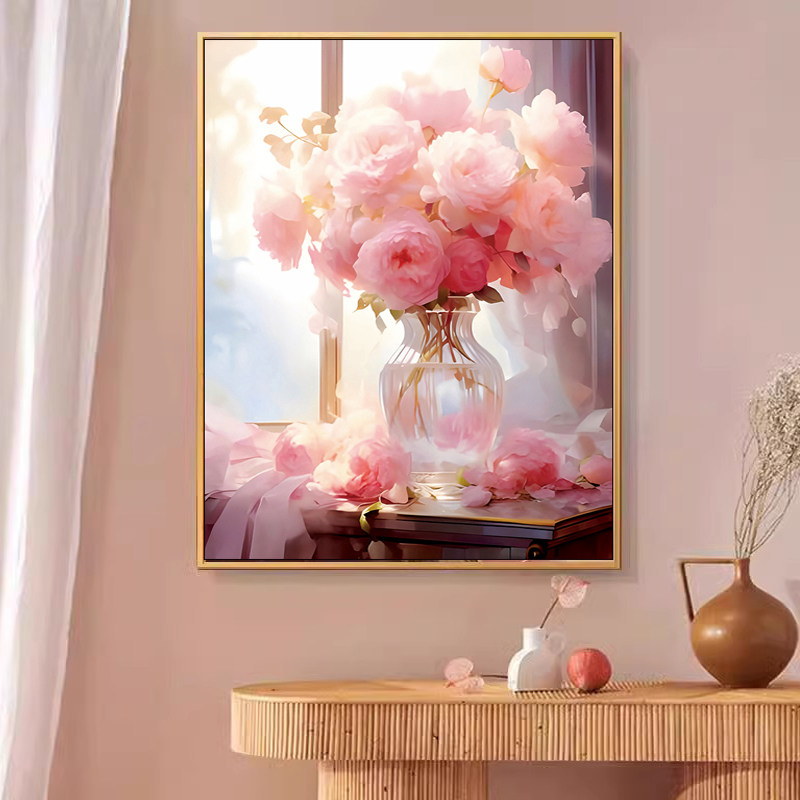 玫瑰花浪漫满屋十字绣2025新款线绣客厅小幅卧室满绣小件餐厅花卉