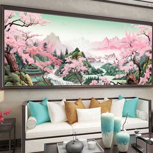 暮云春树十字绣2025新款线绣客厅大幅风景山水画满绣自己绣手工