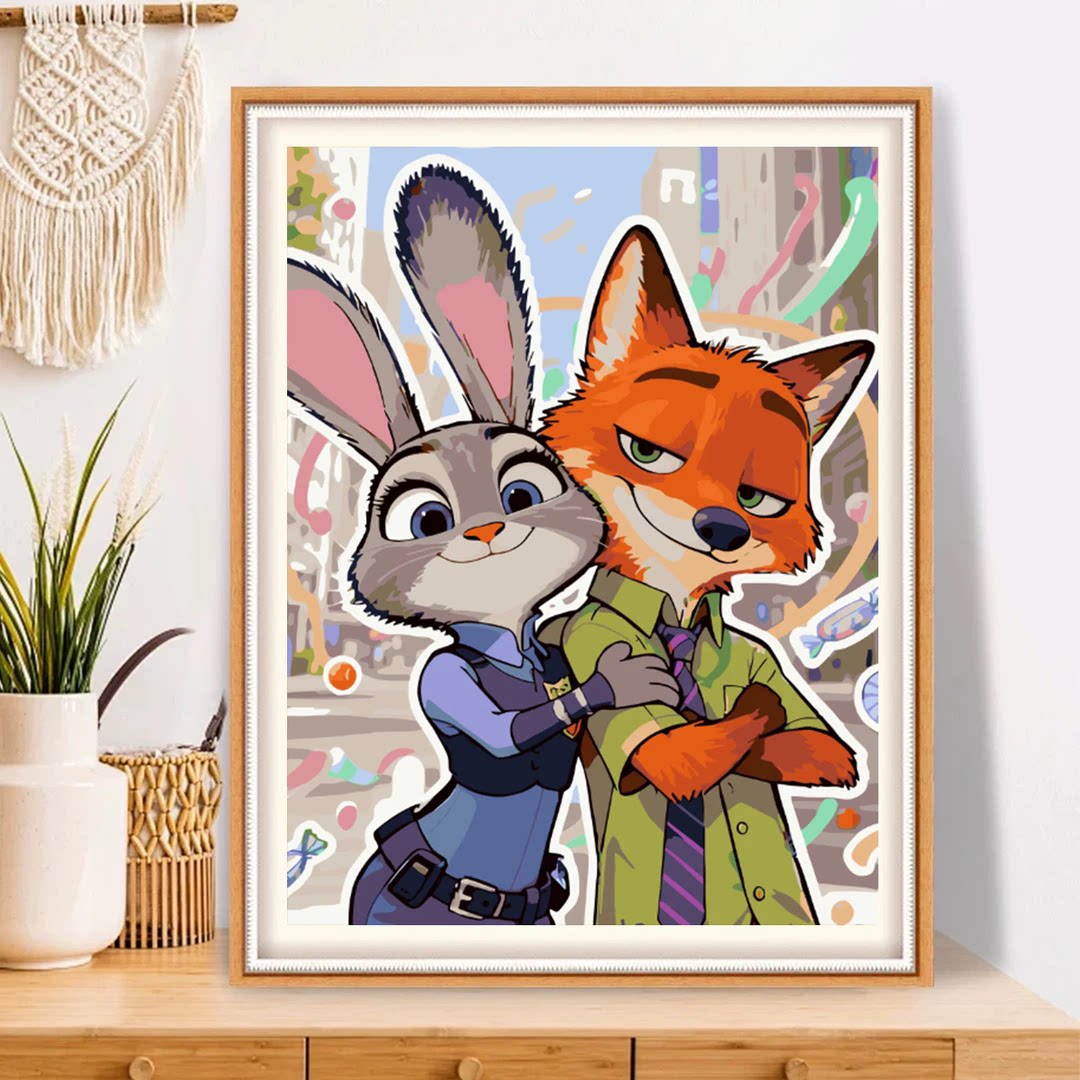 疯狂动物城十字绣2025新款线绣客厅小件卡通卧室儿童房自己绣手工