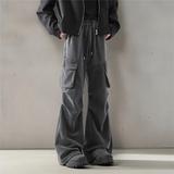 美式工装大口袋卫裤男女做旧垂感宽松休闲卫裤阔腿裤G5819-P65，男装休闲裤，星座814-1（原电商B253-1）