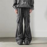 美式工装大口袋卫裤男女做旧垂感宽松休闲卫裤阔腿裤G5819-P65，男装休闲裤，星座814-1（原电商B253-1）