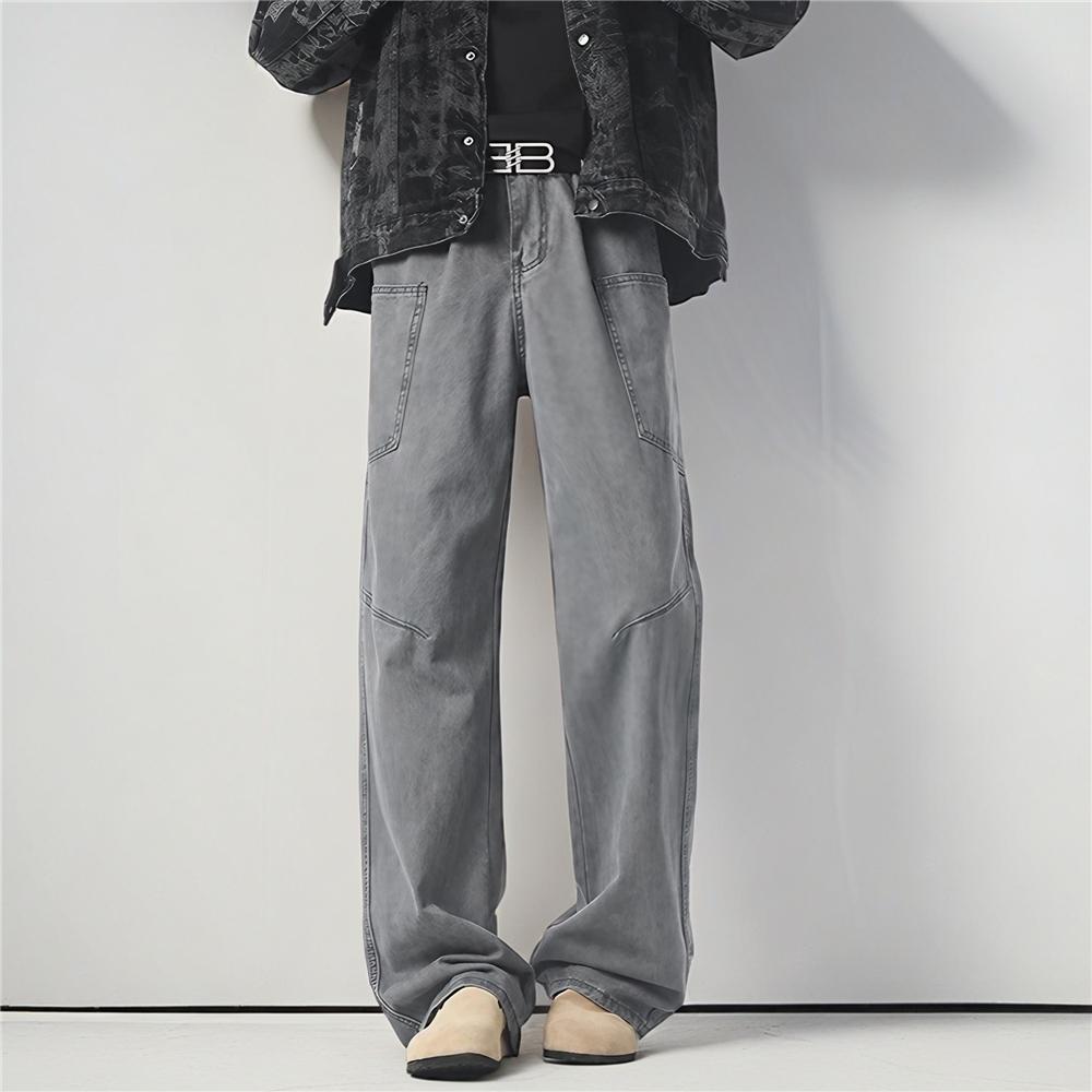 美式cleanfit弯刀工装裤男高街多口袋阔腿长裤G3237-P65,男装牛仔裤,星座814-1（原电商B253-1）