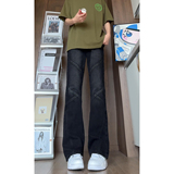美式复古拼接设计感牛仔裤男高街vibe显瘦直筒微喇裤G2071-P58，男装牛仔裤，星座814-1（原电商B253-1）