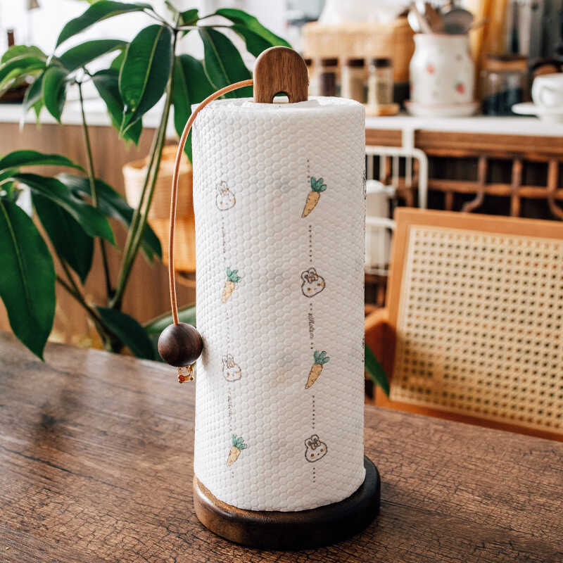 实木厨房纸巾架懒人抹布吸油纸架