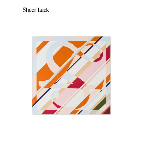 Sheer Luck Stripe 极简几何拼接真丝方巾