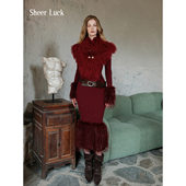 Vela滩羊毛拼接獭兔毛两穿皮草小外套 Luck 王霏霏同款 Sheer