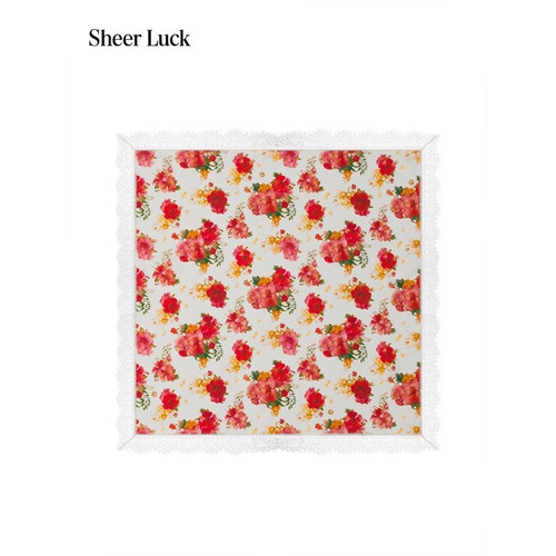 Sheer Luck Amalfi 法式复古蕾丝拼接水彩花卉真丝方巾