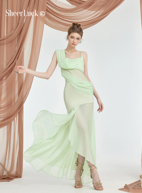 【陈都灵同款】Sheer Luck Ayla开衩裙摆新款设计感吊带连衣长裙