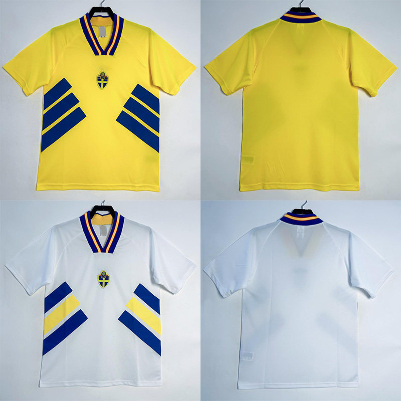 1994瑞典主客场足球服上衣短袖复古瑞典队比赛训练服定制运动球衣