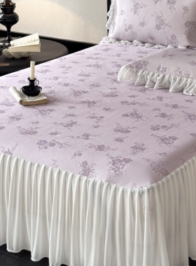高端A类法式复古900D冰丝凉感床裙空调软席三件套可机洗养生凉席