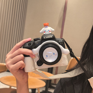 佳能R10相机包R50保护套r100壳复古R50V皮套微单斜跨肩带可爱配件