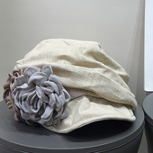 日系复古褶皱花朵钢丝贝雷帽女春夏防晒棉麻透气显脸小画家帽子潮