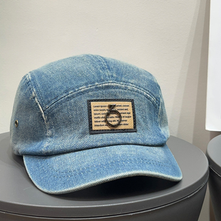 美式 短檐复古做旧牛仔鸭舌帽女春夏百搭加深显脸小遮阳棒球帽子男