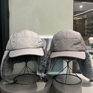 户外速干防风防水毛绒保暖雷锋帽男女登山棒球帽骑行护耳鸭舌帽子