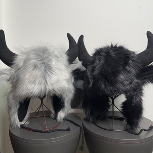 复古川西牛魔王仿皮草毛绒雷锋帽女冬保暖护耳小众复古套头帽子男