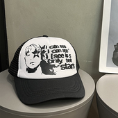 小众棒球帽男女字母防晒透气美式 街头嘻哈街舞卡车网帽鸭舌帽子潮