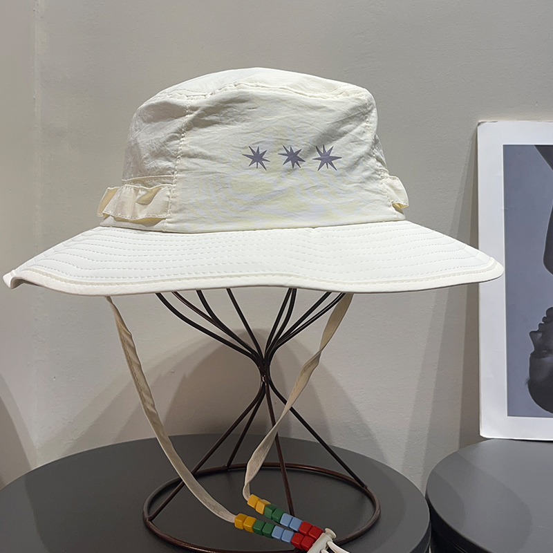 夏季防晒速干渔夫帽女户外防紫外线遮阳帽大檐透气可折叠登山帽子