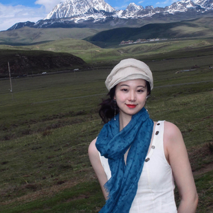 川西复古棉麻褶皱显脸小钢丝贝雷帽女春夏百搭透气文艺堆堆帽子潮