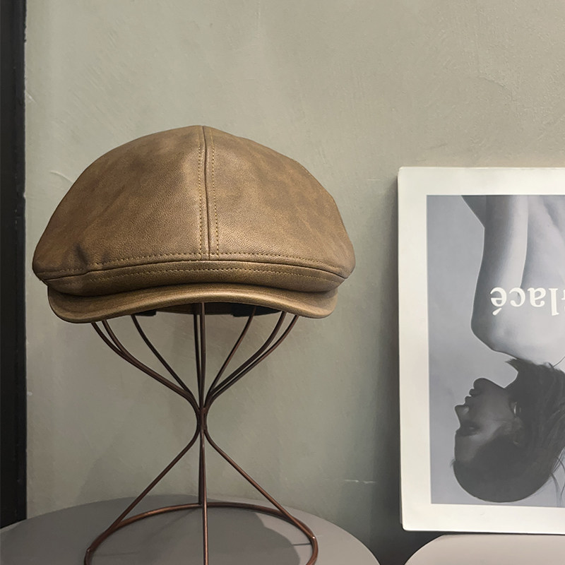 硬挺有型不软榻的棕色前进帽百搭