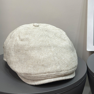 日系复古夏季 透气亚麻前进帽女遮阳春秋休闲显脸小百搭贝雷帽子潮