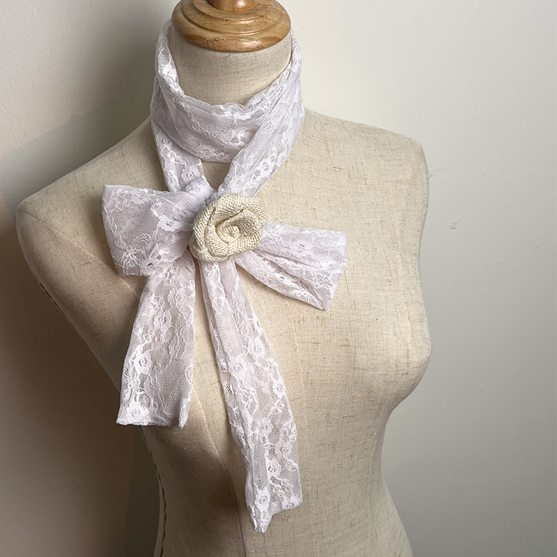 蕾丝亲肤玫瑰花装饰围脖千禧风女