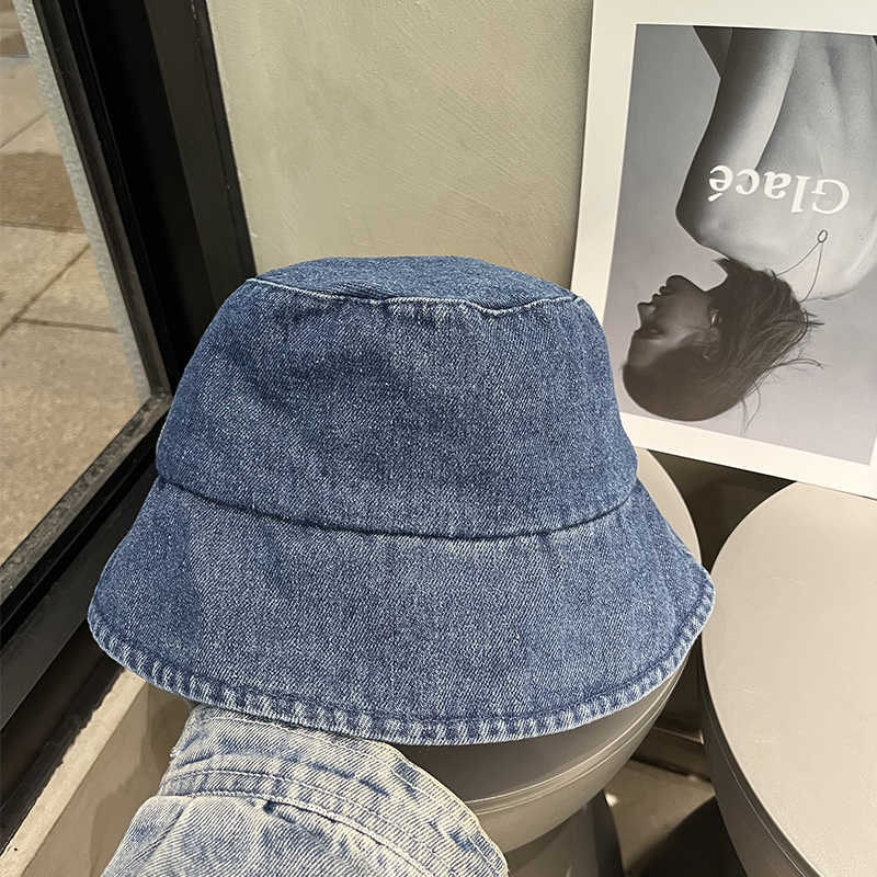 牛仔渔夫帽日系春夏做旧遮脸帽子
