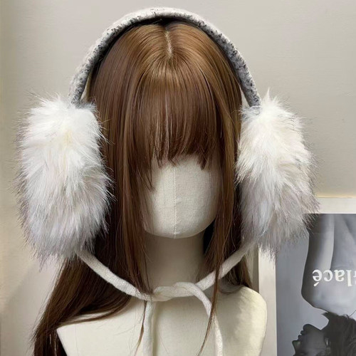 日系复古含羊毛无骨毛毛绒耳罩女秋冬保暖百搭显脸小护耳包耳捂子