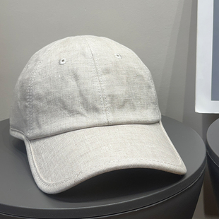 日系复古亚麻透气棒球帽女春夏显脸小遮阳帽百搭简约防晒鸭舌帽子