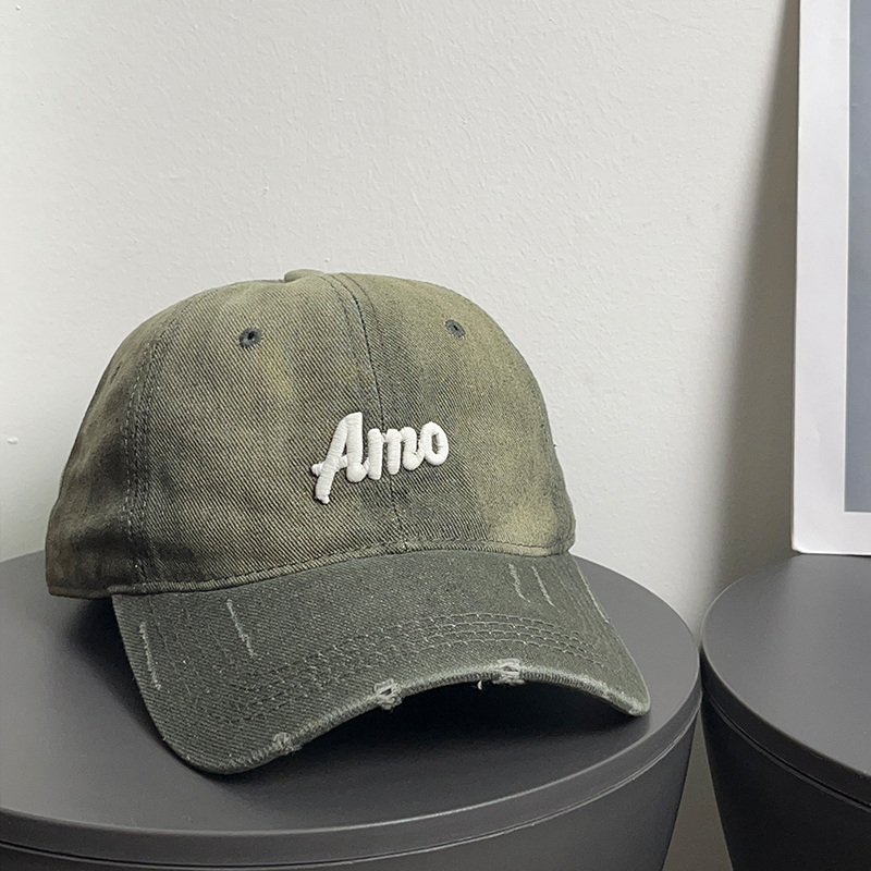 大头围水洗深顶复古棒球帽女美式新款磨毛刺绣显脸小鸭舌帽子男潮