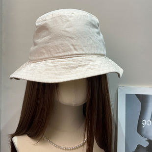 日系复古水洗全棉渔夫帽女夏遮阳休闲百搭春秋显脸小防晒盆帽子男