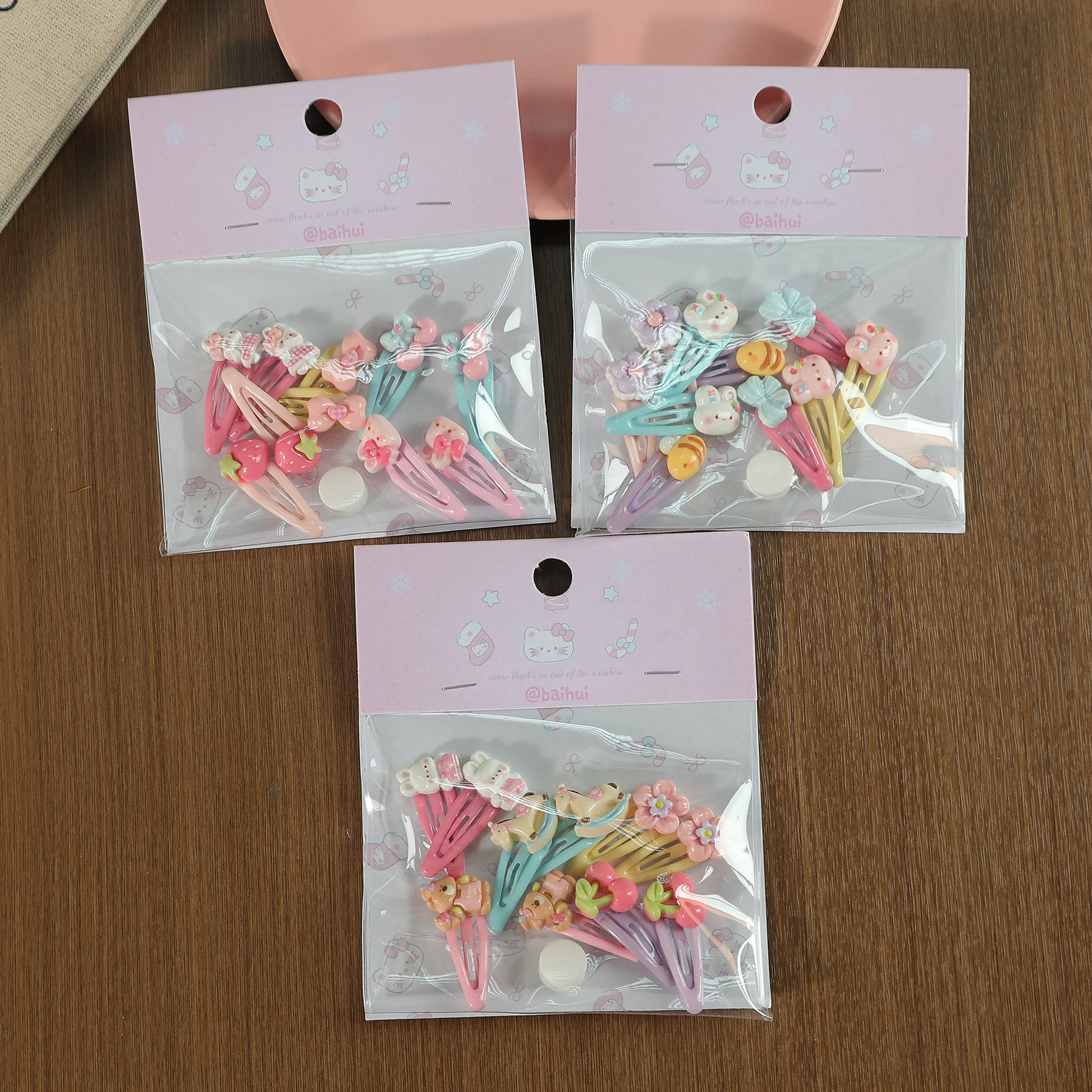 儿童可爱彩色花朵动物发夹