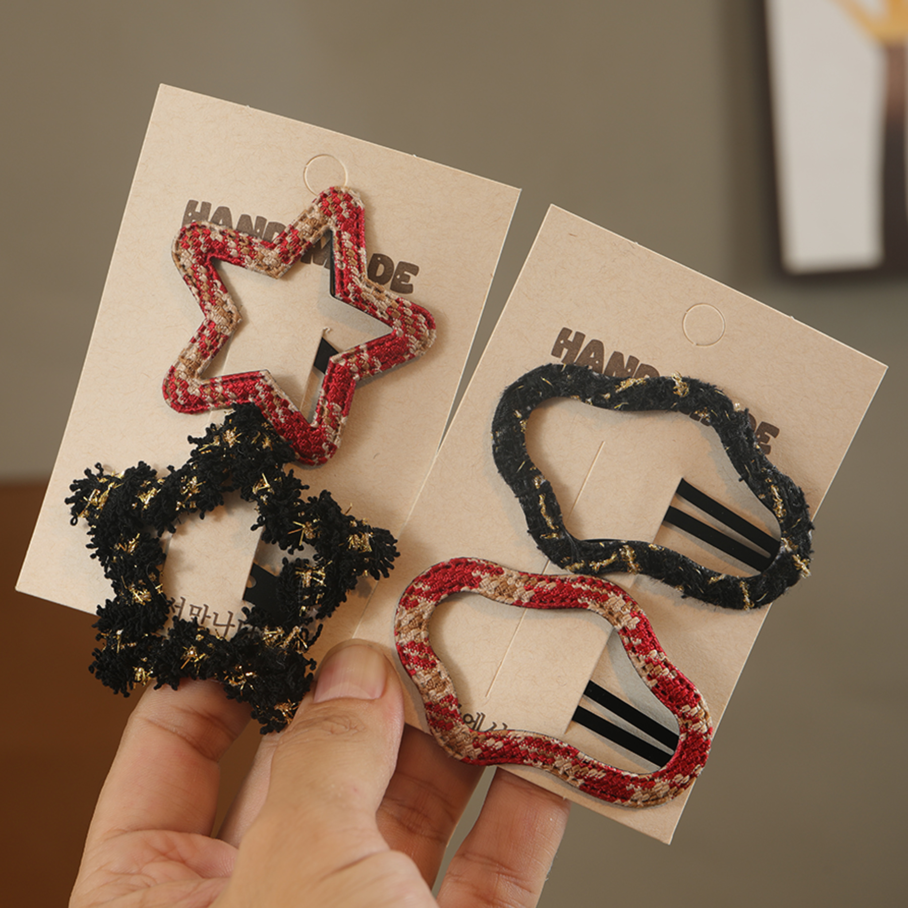 高级感水钻云朵镂空碎发bb夹