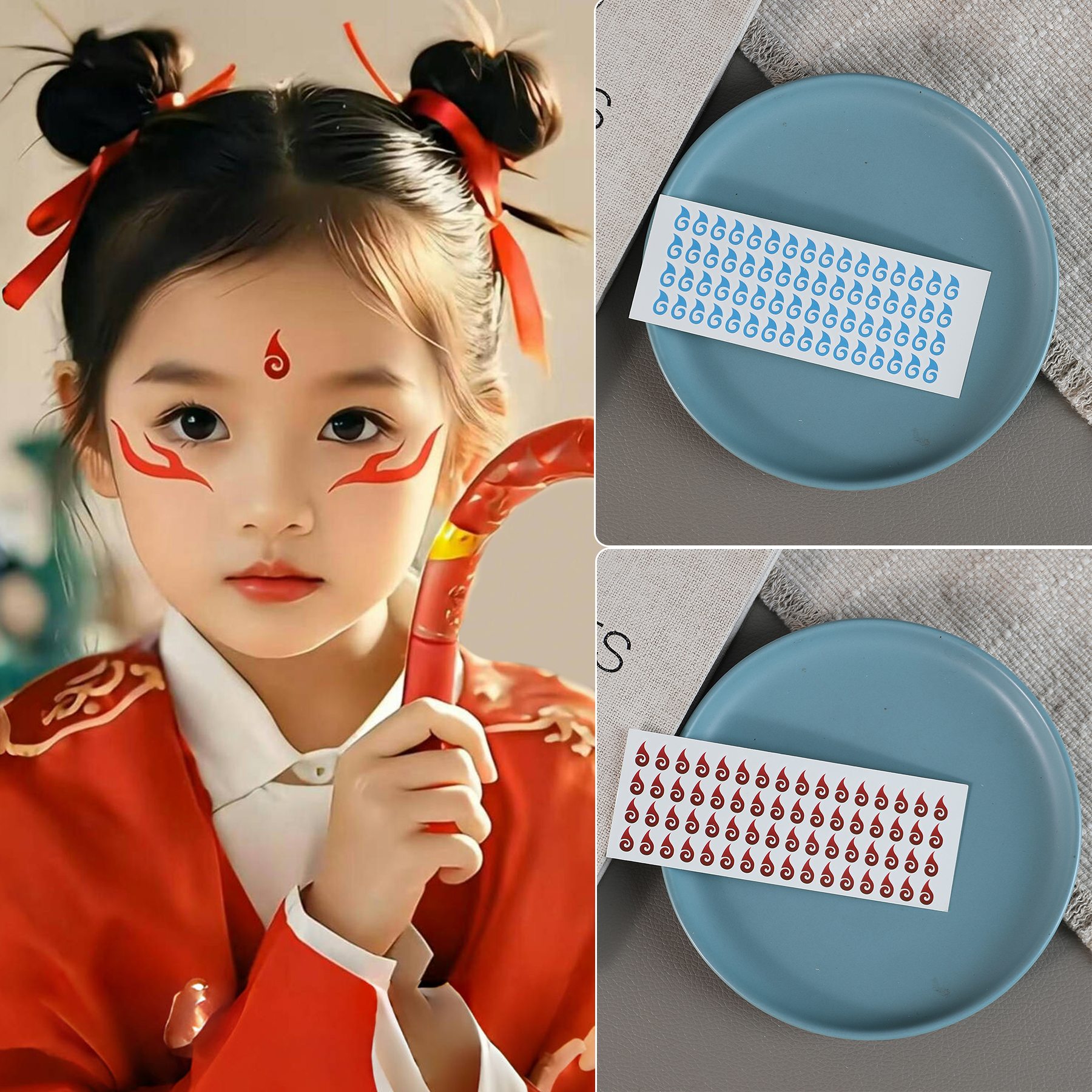 哪吒2之魔童闹海周边同款眉心印章儿童额头新装饰表情包哪吒贴纸