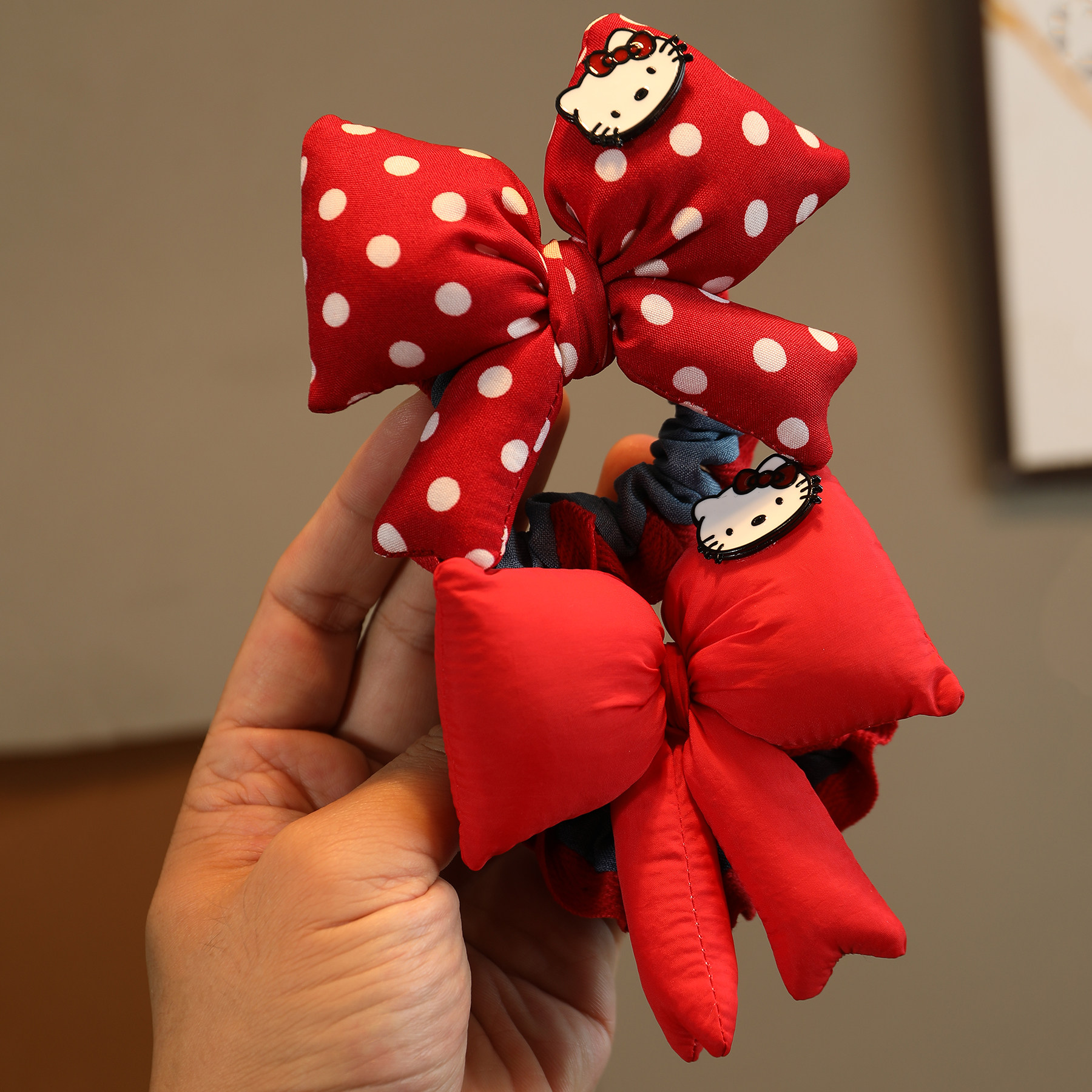 儿童红色小猫波点蝴蝶结大肠发圈女童高级感马尾扎头发头绳头饰,童装/婴儿装/亲子装,发饰,淘宝优惠券,粉丝福利购,淘宝优惠卷