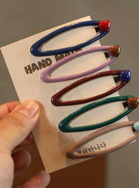 儿童小桃心镂空bb夹发夹女童前额刘海侧边夹新款一字发卡头饰发饰