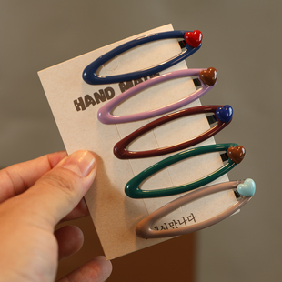 儿童小桃心镂空bb夹发夹女童前额刘海侧边夹新款 一字发卡头饰发饰