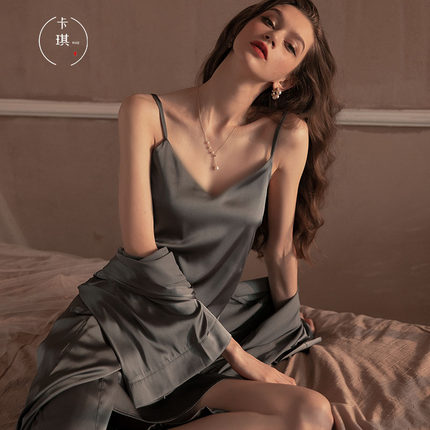 2026年新款性感真丝睡衣女高级感吊带睡裙套装夏季蚕丝家居服薄款