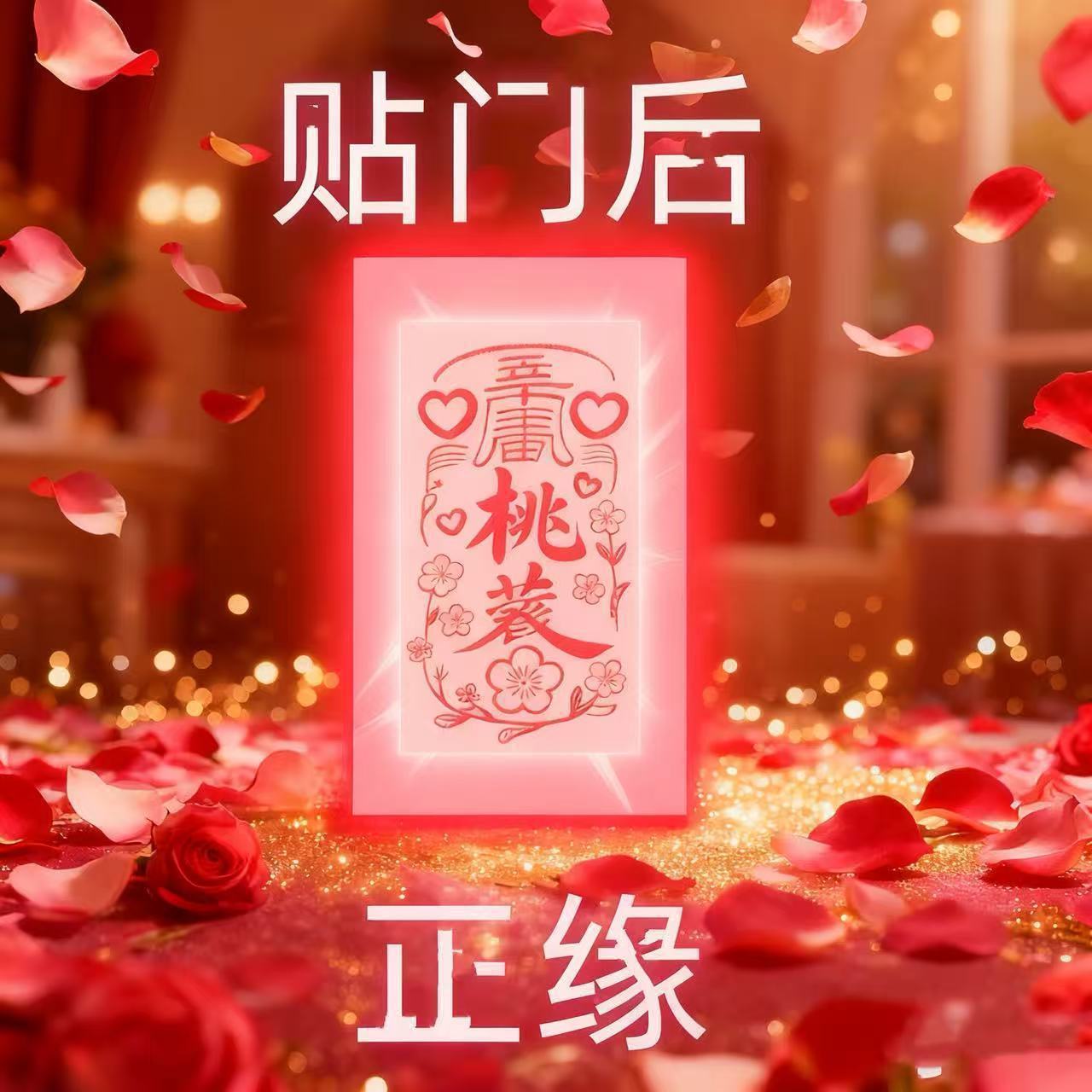 桃花随风开 升桃花正缘 求婚觅爱对象家居饰品贴饰 门贴