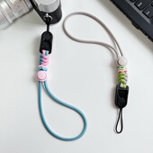 手工编织可调节相机腕带适用微单索尼富士尼康拍立得儿童相机挂绳